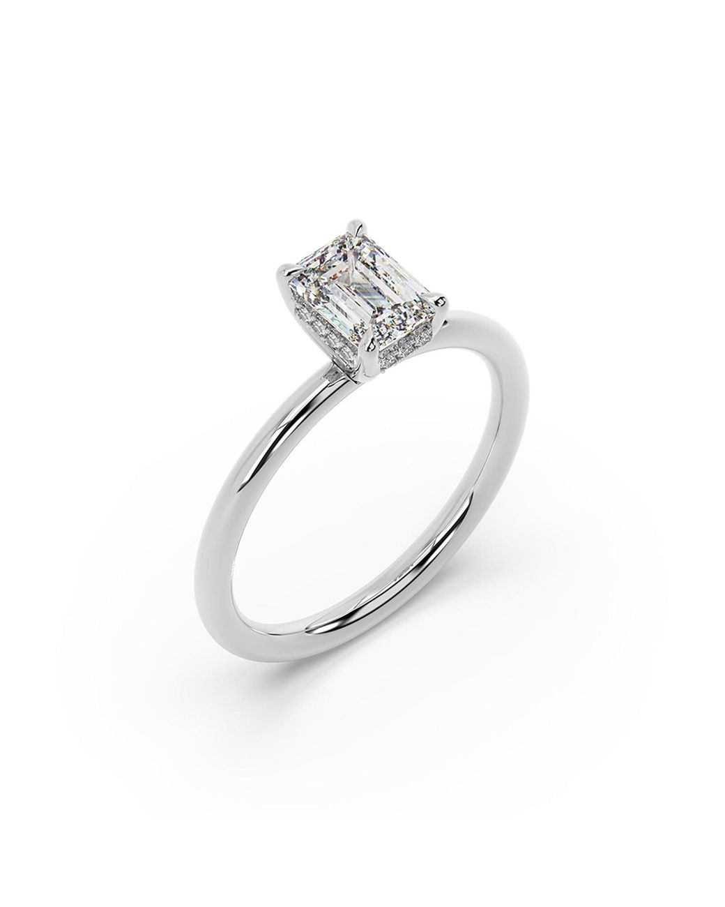 Artisan White 14K Cocktail Ring Baguette Lab-Grown Diamond