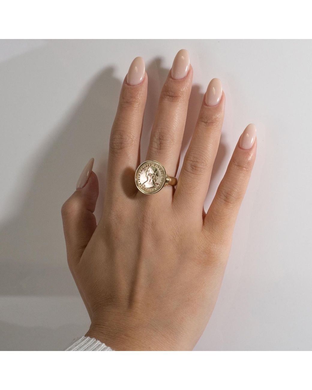 Von Treskow Natural Threepence Sized Coin Ring