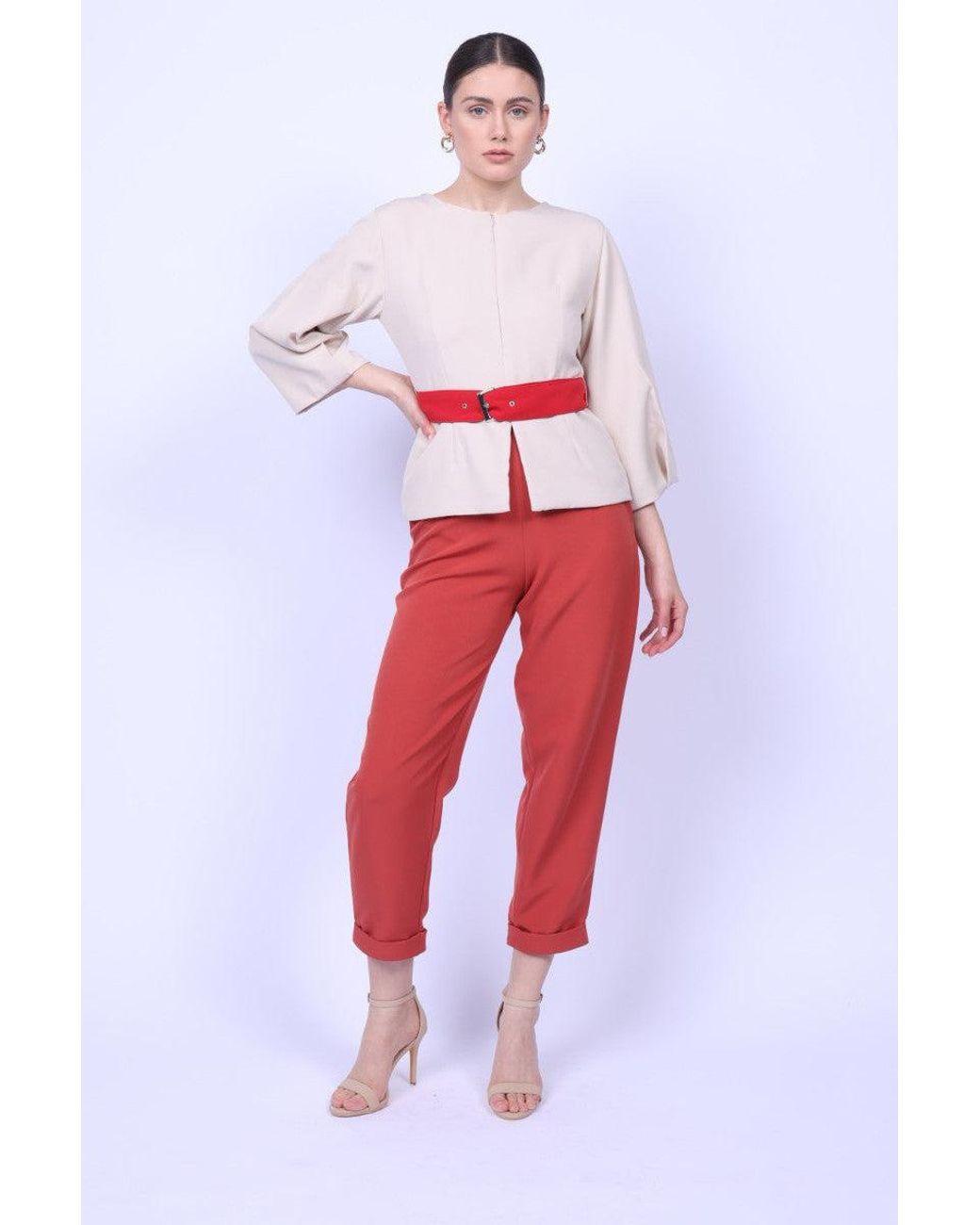 Mary Dickow Red Halima Top-Light