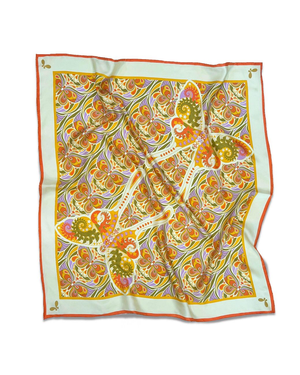 Henelle Yellow Butterfly Effect Citrus Large Silk Scarf