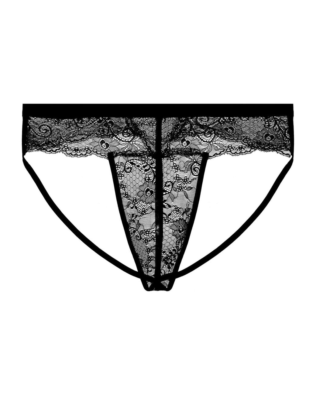 Journelle Black Sapna Jock Strap Thong Noir for men
