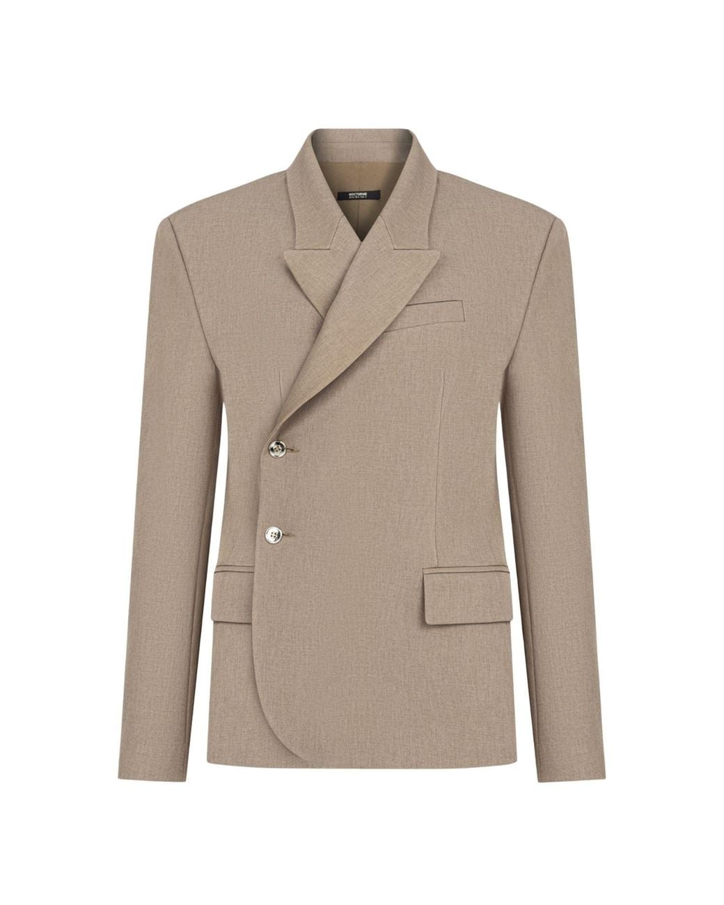 Nocturne Natural Asymmetric Double-Breasted Blazer
