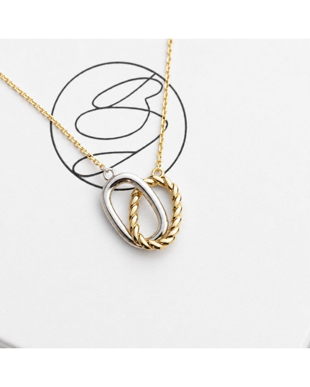 Belinda Jewelz Metallic Mixed Metal Twisted Rings Necklace