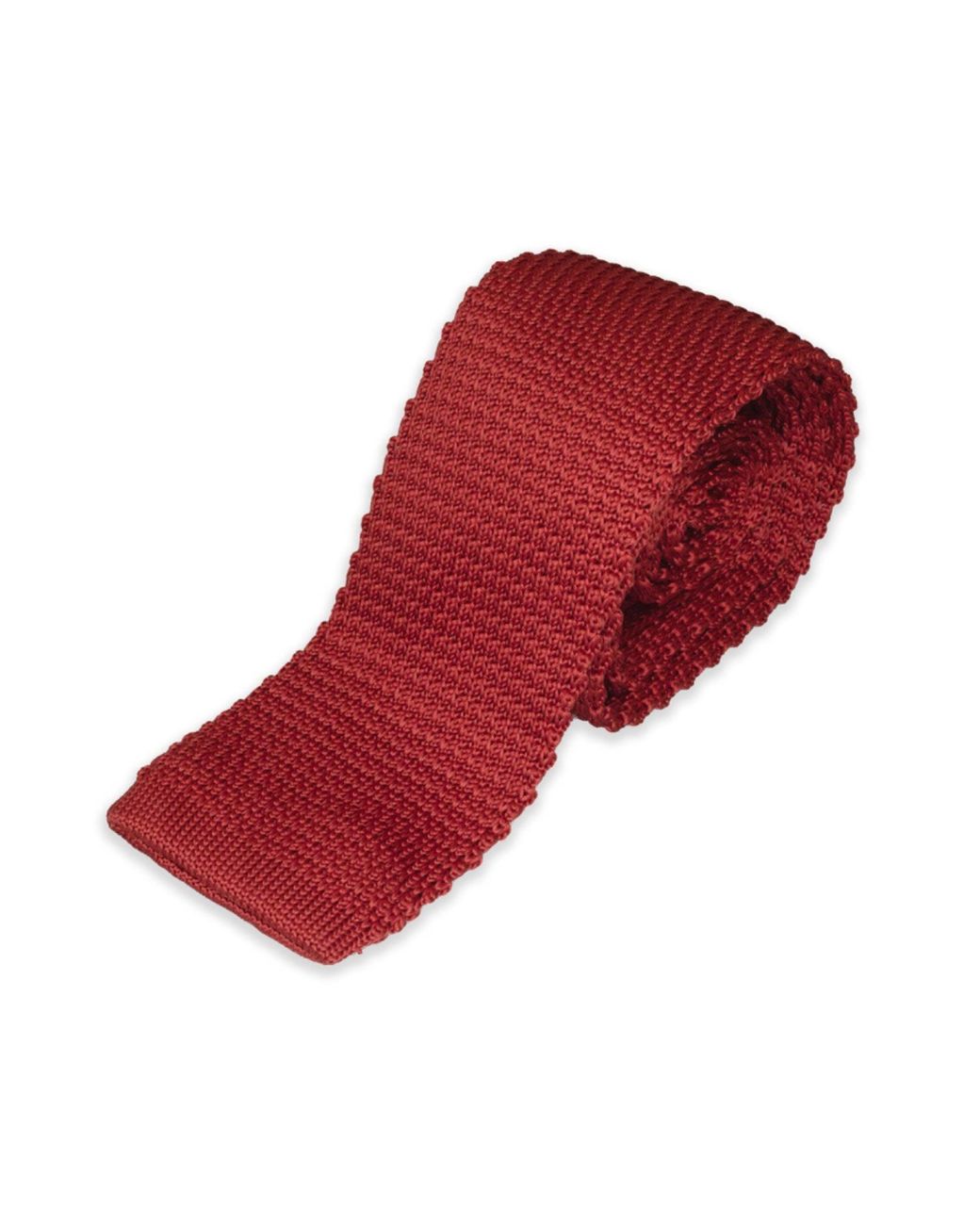 Gresham Blake Red Rust Skinny Knit Tie for men