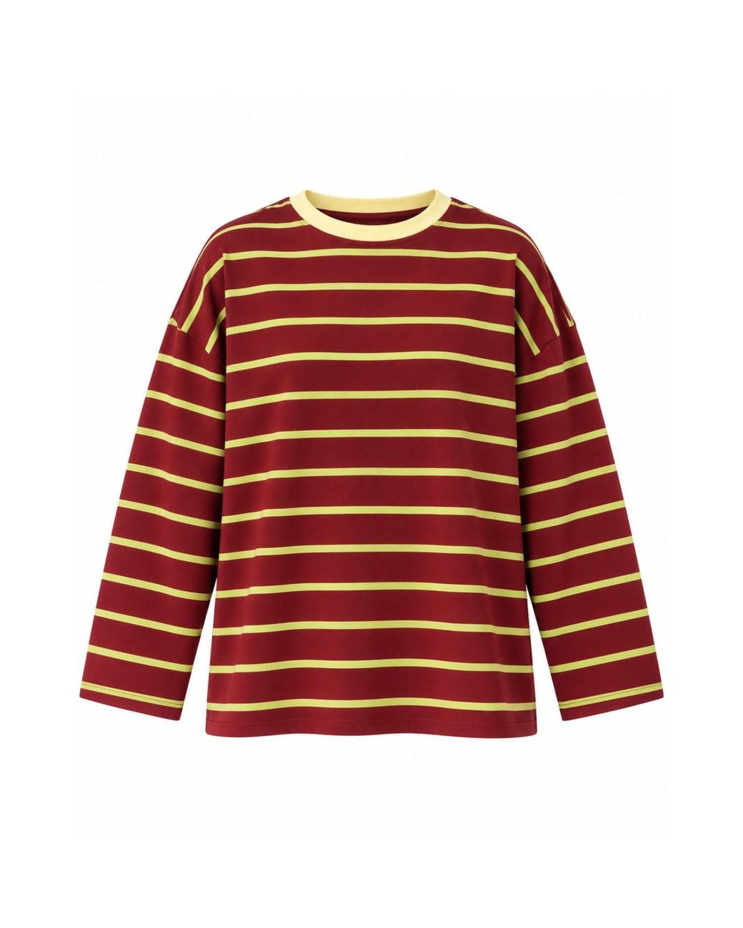 Mind Traveler Red Lime & Burgundy Striped Míriam Long Sleeve Top
