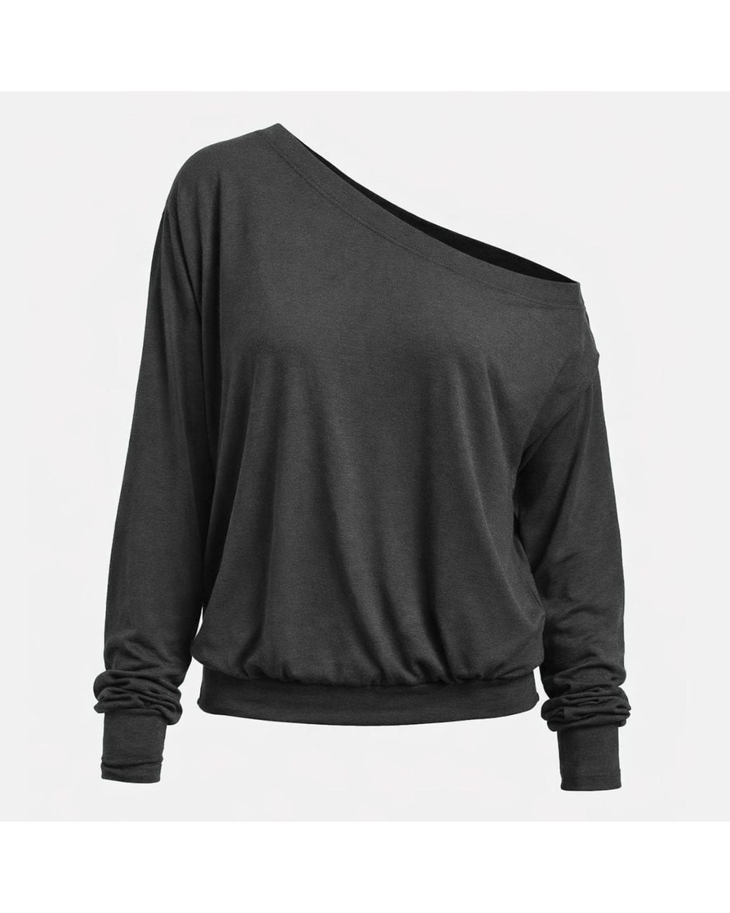 Marianne by Marie Jordane Black Selena Asymmetric Lyocell & Wool Sweater