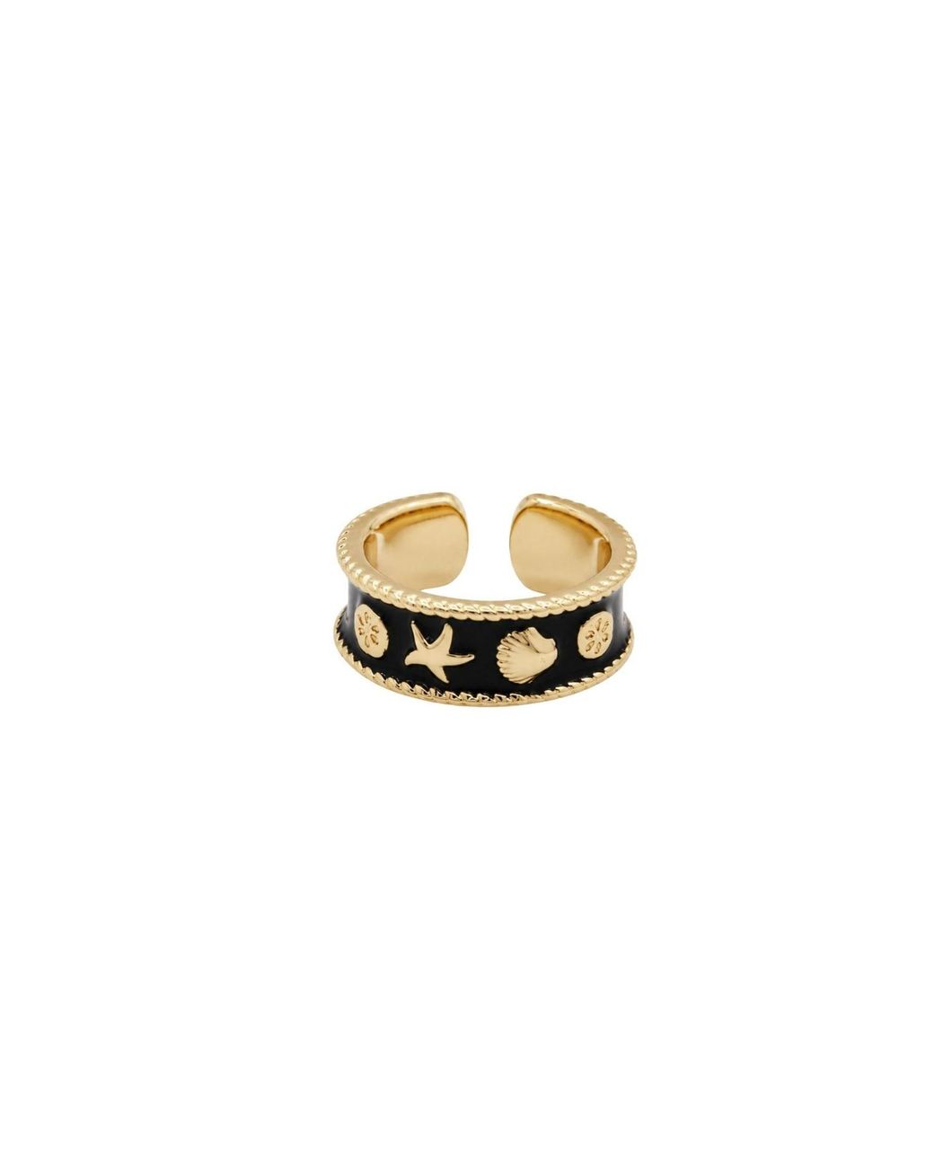 Uchi and Soto Metallic Kin & Shell Ring