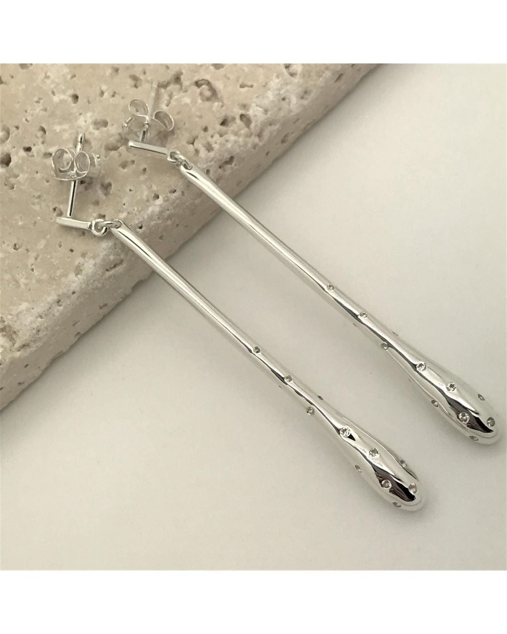 Lucy Quartermaine Metallic Long Dipped Studs