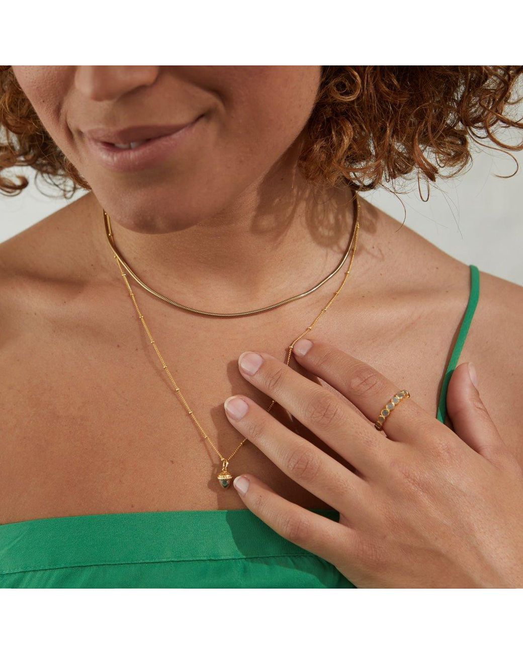 Auree Jewellery Metallic Sherwood And Vermeil Acorn Necklace