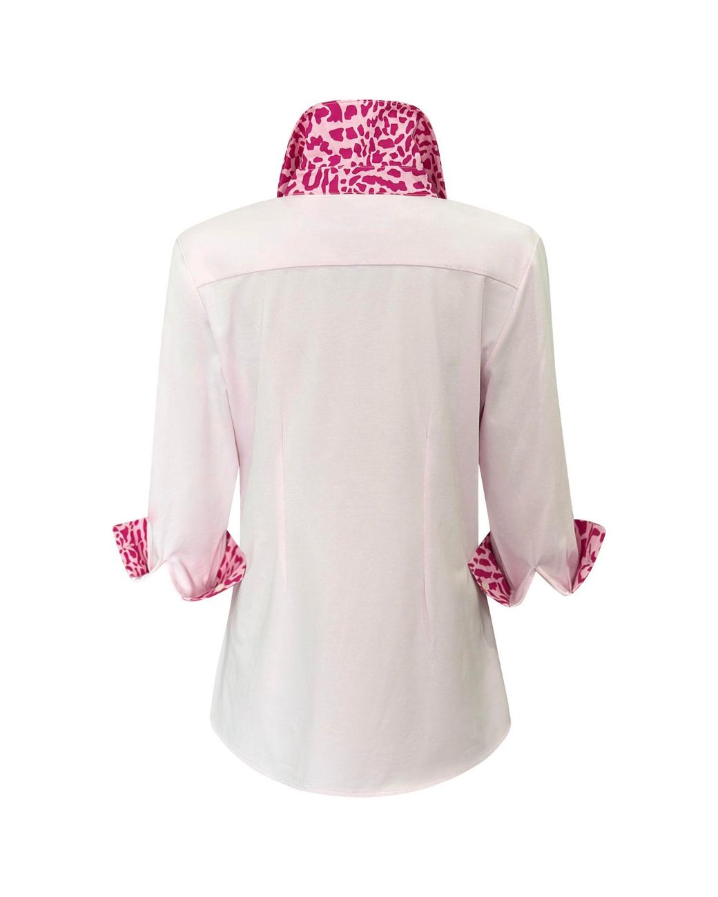 Perlavera Red Tina Three Quarter Sleeve Length Shirt With Printed Details