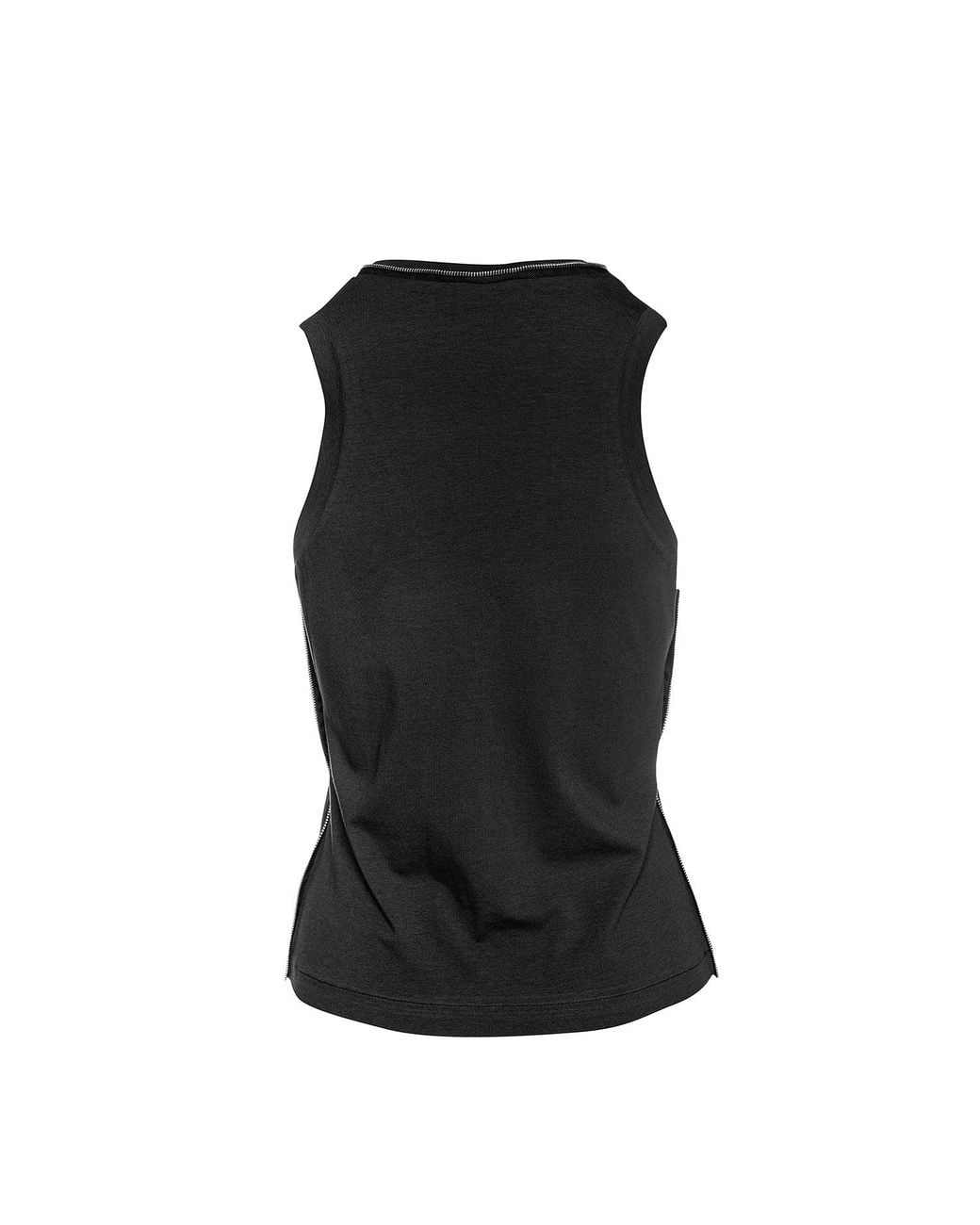 Conquista Black Zip Detail Sleeveless Top Jersey