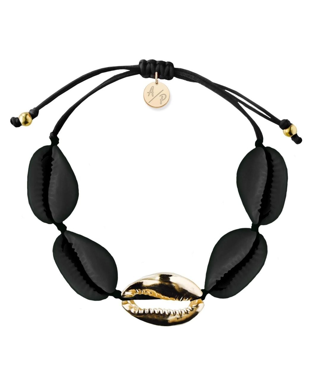 Adriana Pappas Designs Black Sleek Shells Bracelet Matte