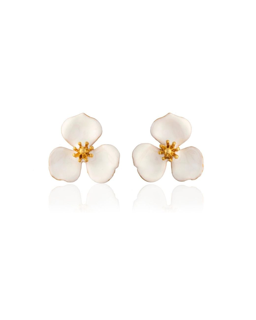 Milou Jewelry White Bloom Flower Earrings
