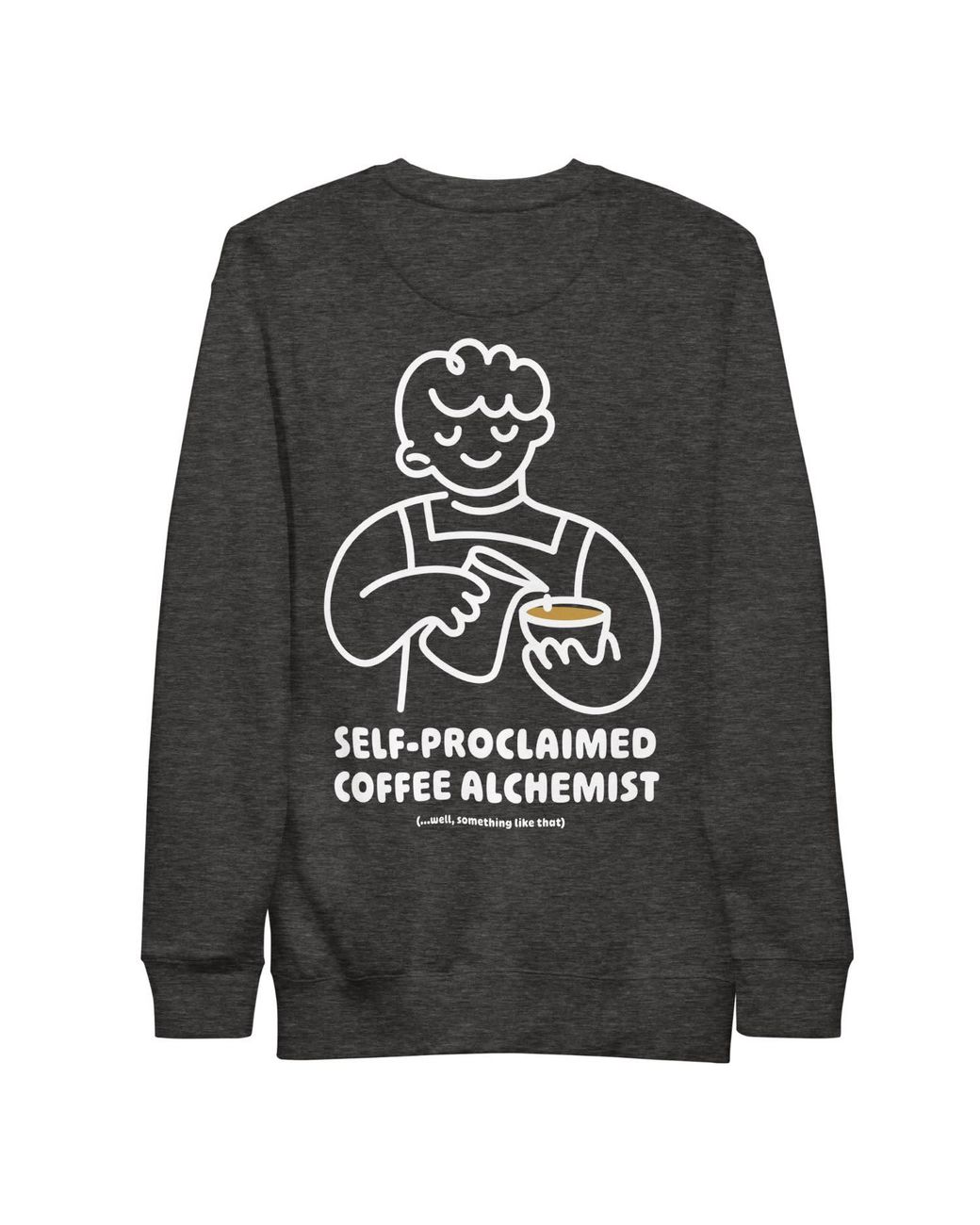 Anchor and Crew Gray Heather Gustatory Coffee Alchemist Cotton Blend Embroidered Sweatshirt