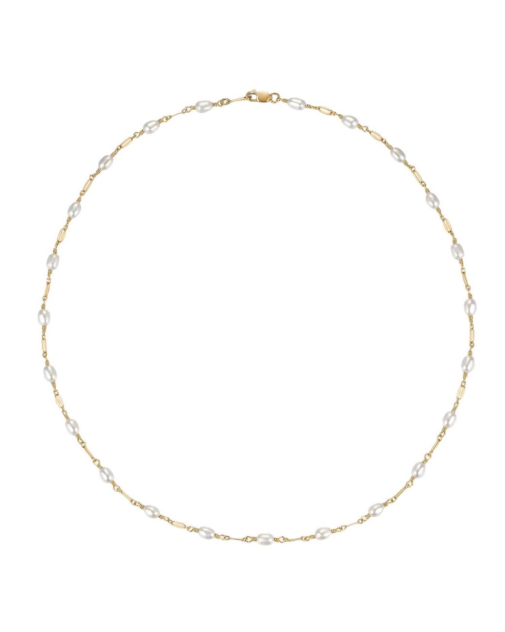Katy Faye Metallic Michelle Rice Pearl Necklace