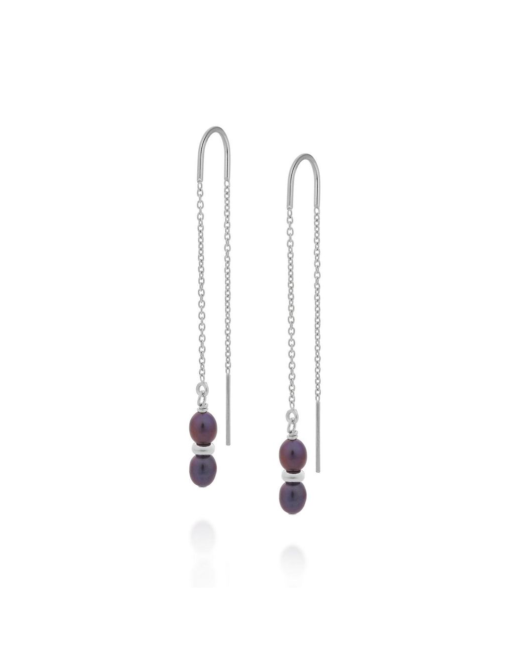 Nellou Jewellery White Ellen Peacock Pearl Fall Earrings Sterling