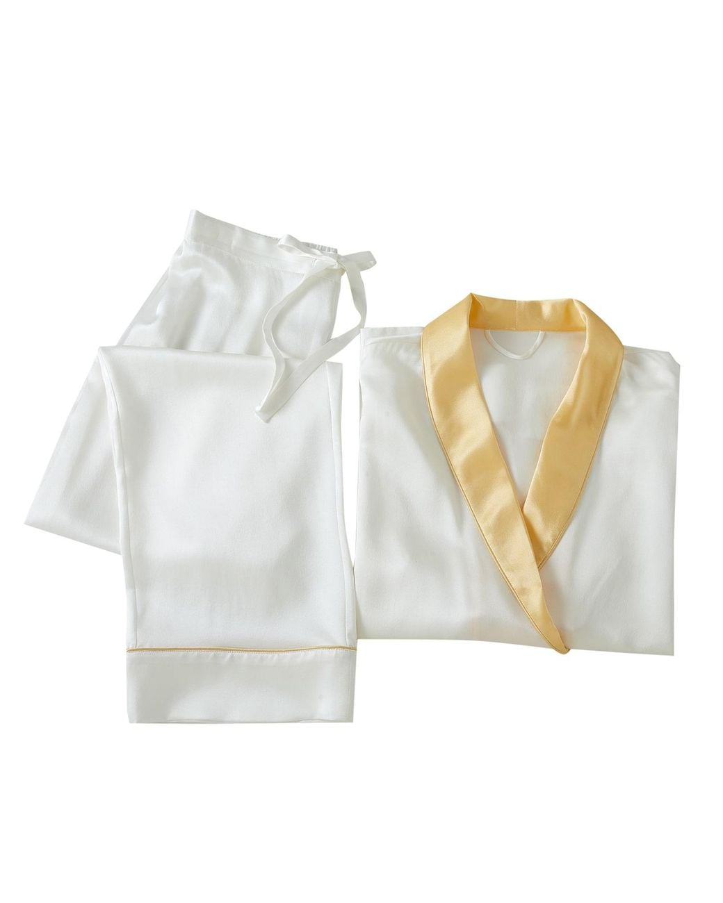 Soft Strokes Silk Metallic Daffodils Pure Silk Long Sleeve Pyjama Set For