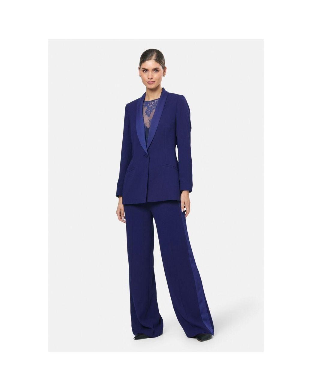 Helen Mcalinden Blue Aline Ink Tux Trouser