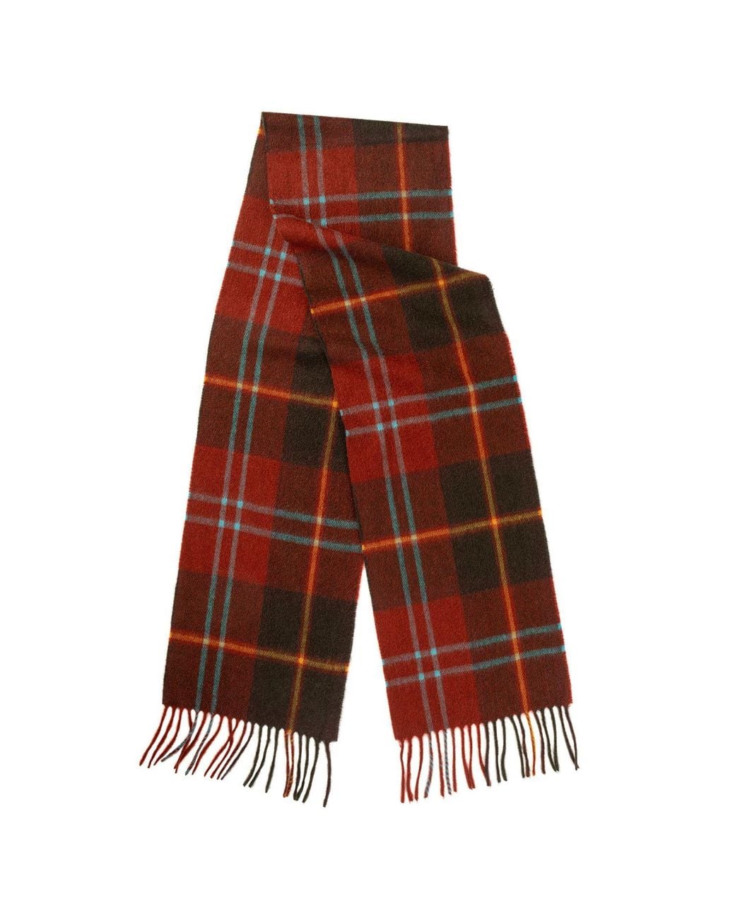 Kinalba Red Oban Alba Loden Cashmere Scarf for men