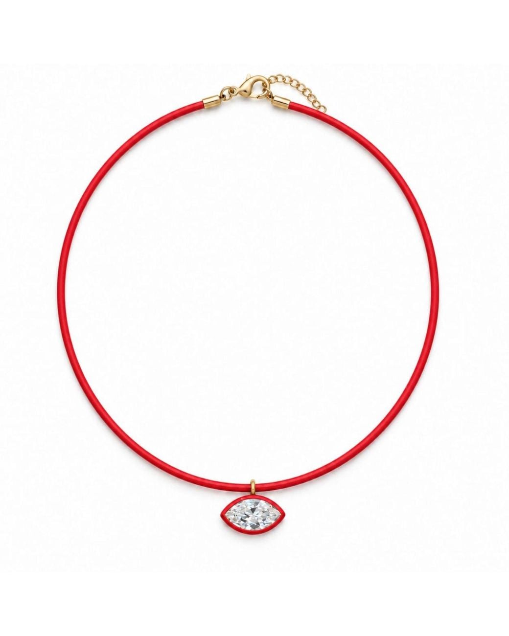 SHYMI Red Color Cord Pendant Necklace