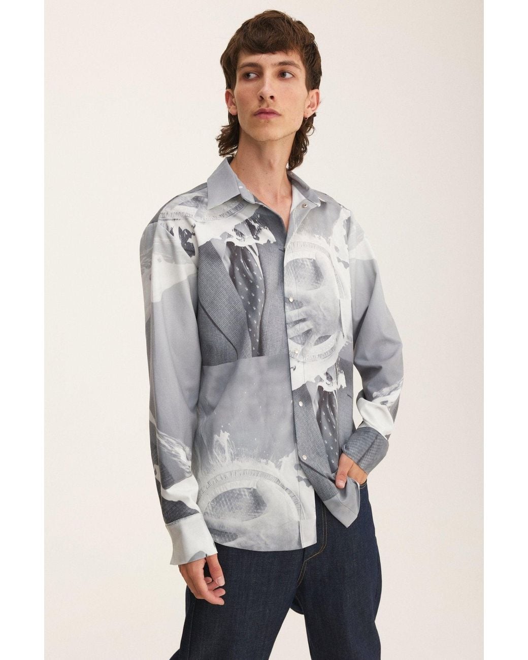 mysimplicated Metallic Long Sleeve Shirt for men