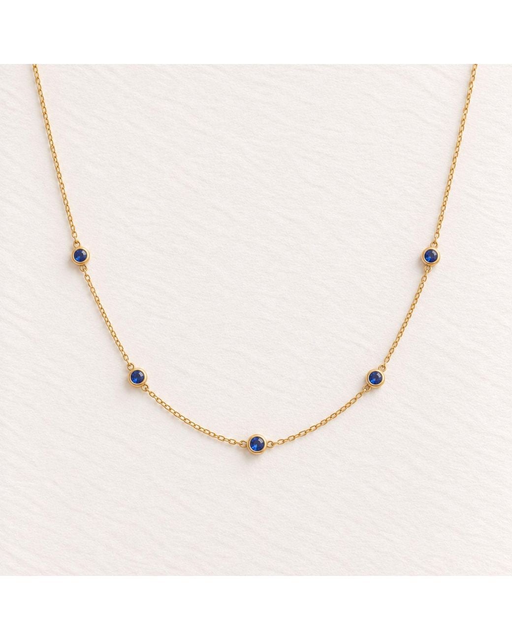 Lily Flo Jewellery Metallic Sapphire Station Necklace