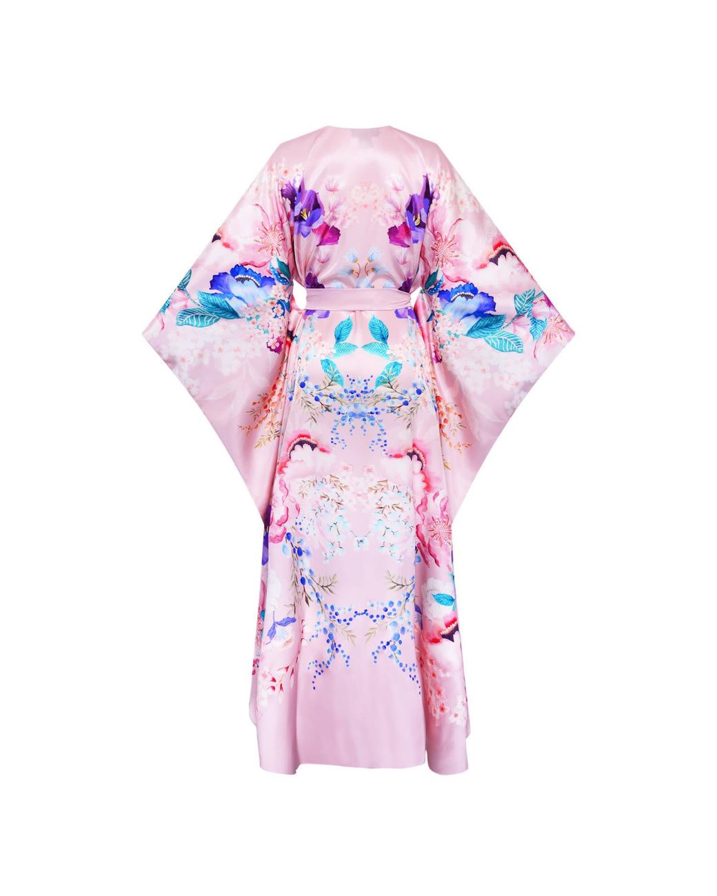 Meng Purple Silk Satin Wrap Dress
