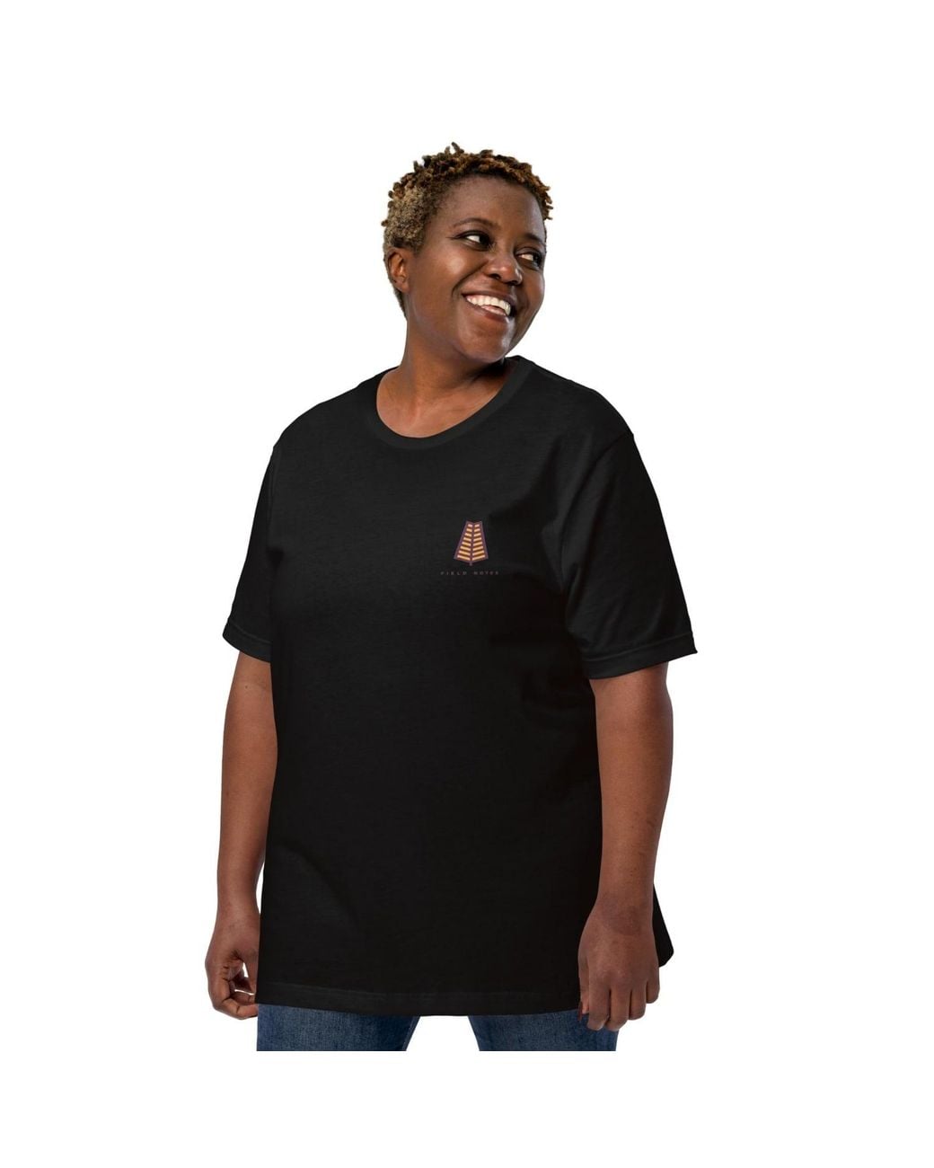 Anchor and Crew Black Three Field Notes Organic Cotton T-Shirt