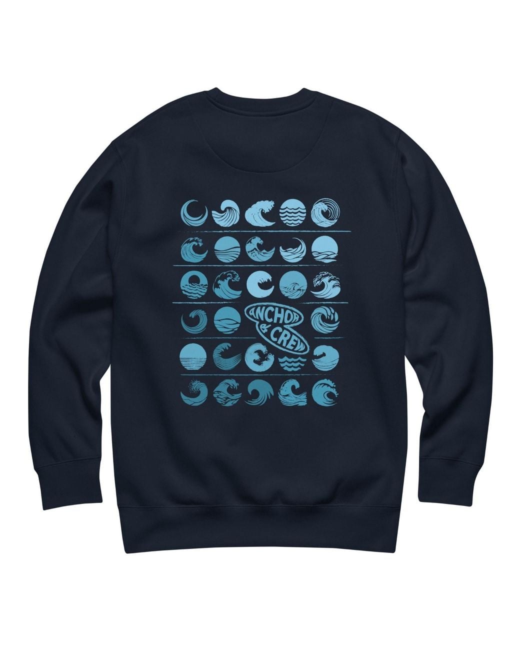 Anchor and Crew Blue Surf N Waves Passenger Organic Cotton Sweatshirt