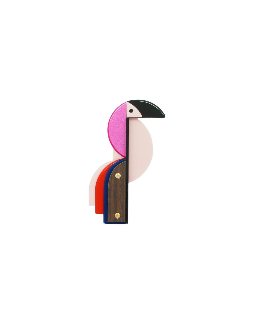 Gissa Bicalho Handmade Acrylic Brooch Toucan Pink