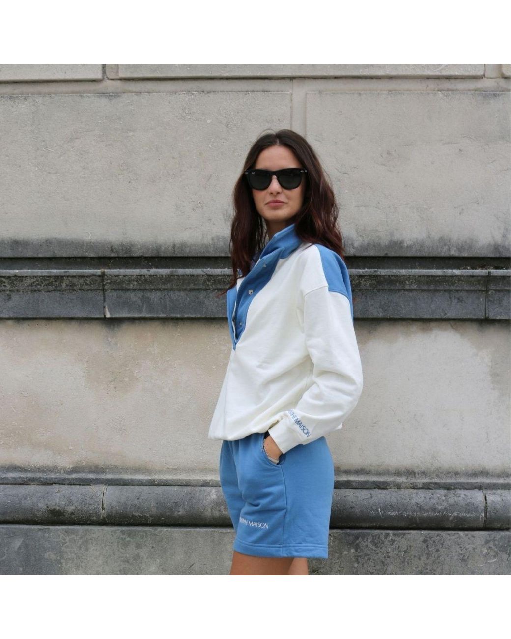 Mimhi Maison Blue Cotton Shorts