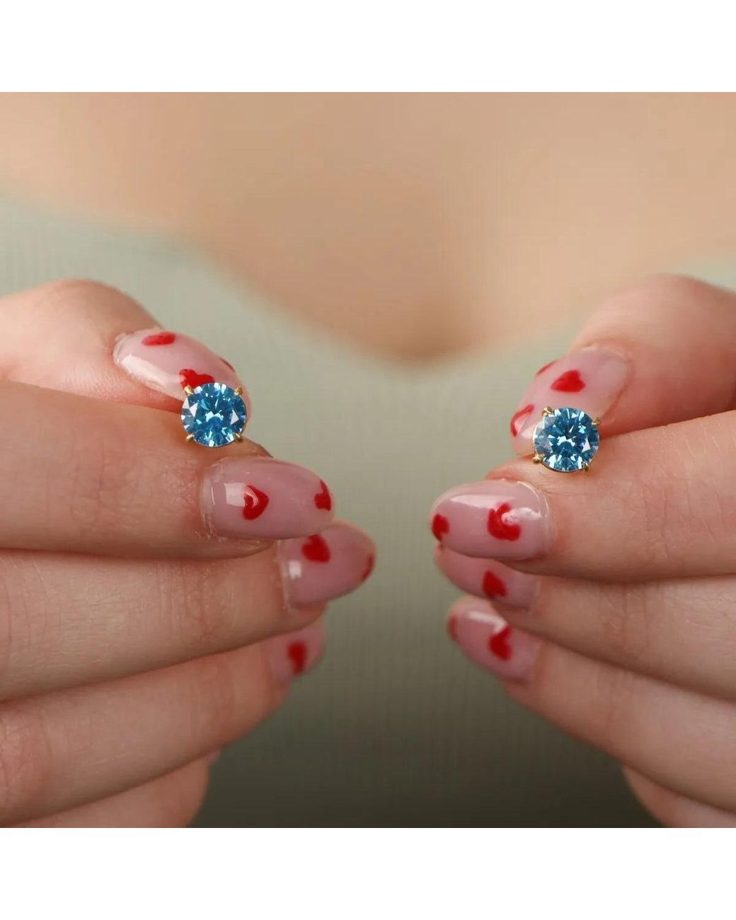 Spero London Blue 9Ct Topaz Stud Earrings