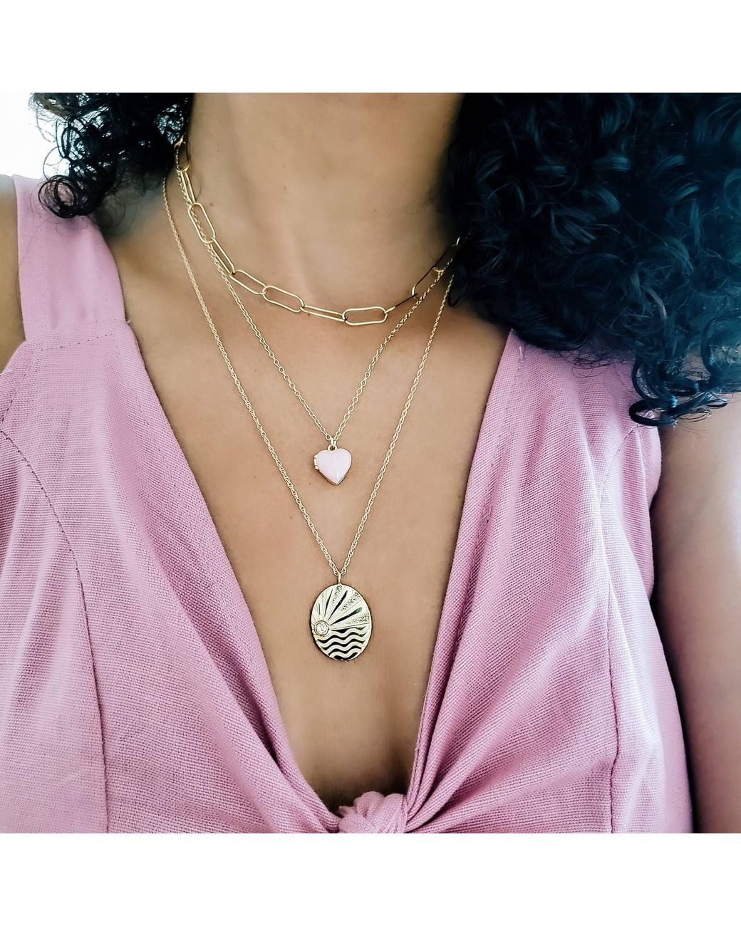 Kris Nations White Enamel Heart Locket