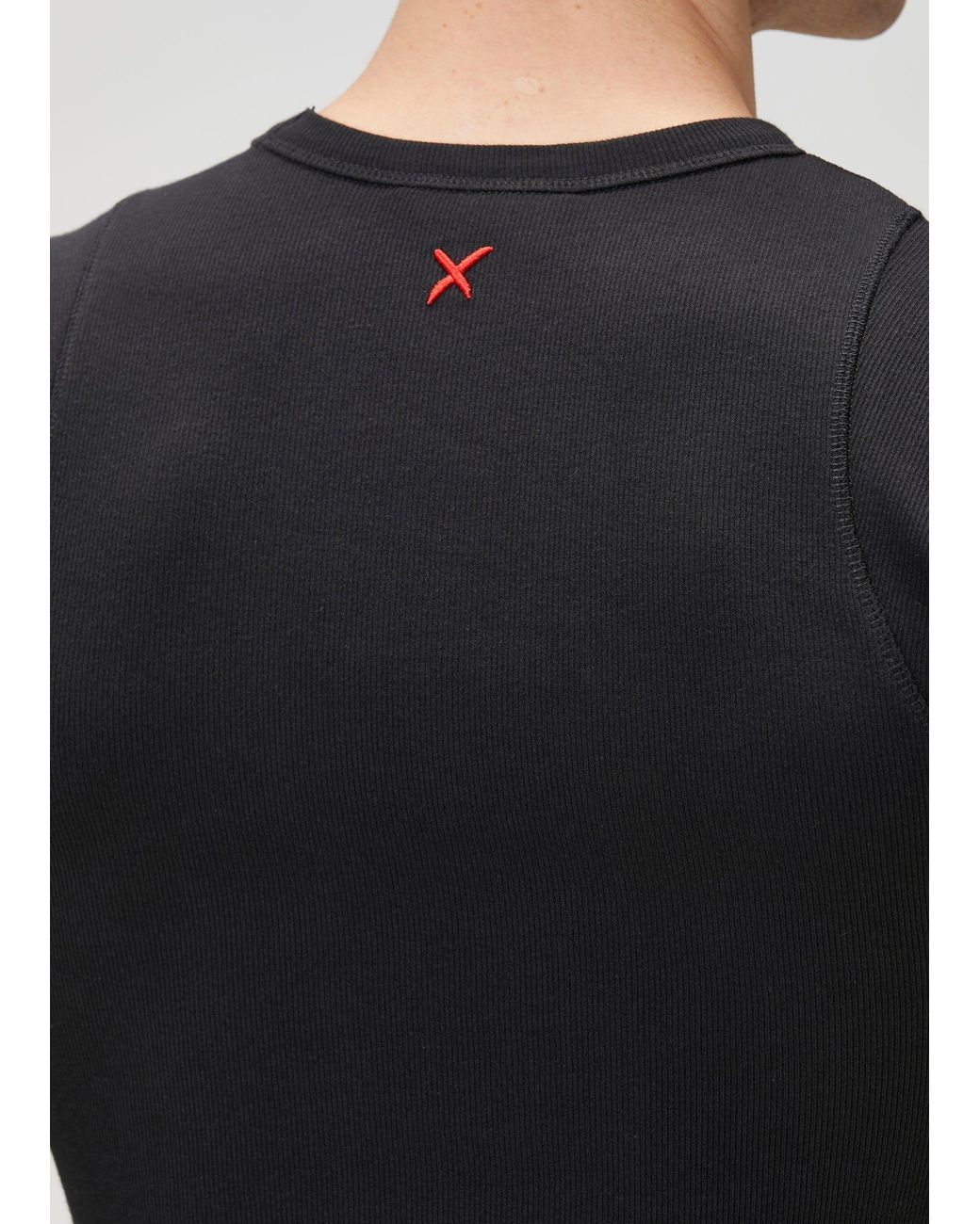 Pcfg Black Rib Tank Top With Patch for men