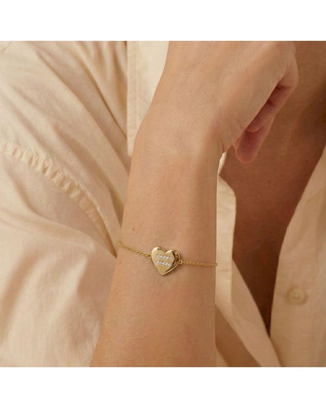 With Love Darling Metallic Equality Heart Bracelet
