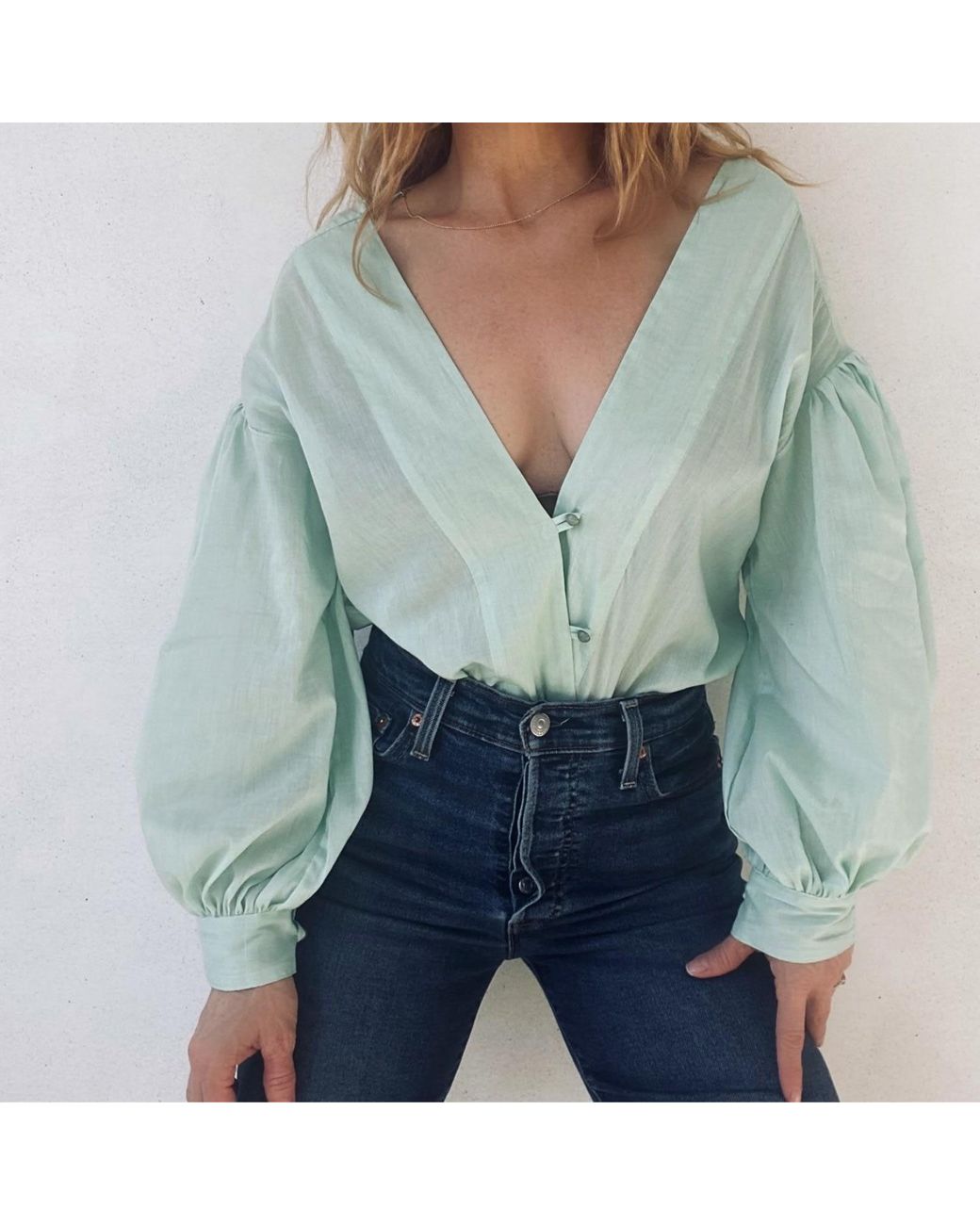 LAHIVE Green Amalfi Coast Mint Julep Top