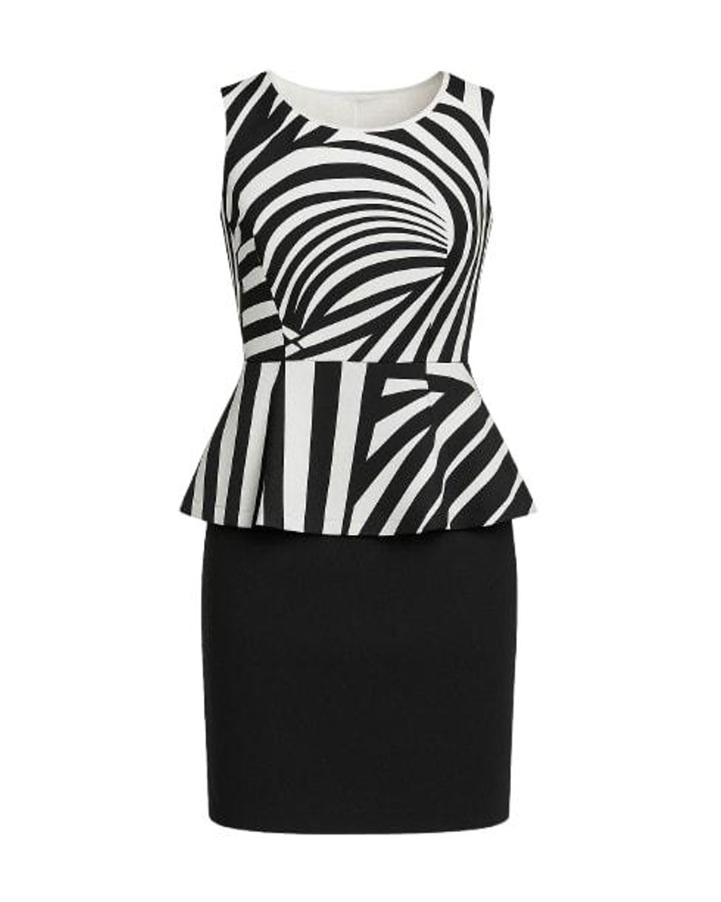 Conquista Black Zebra Print Peplum Dress