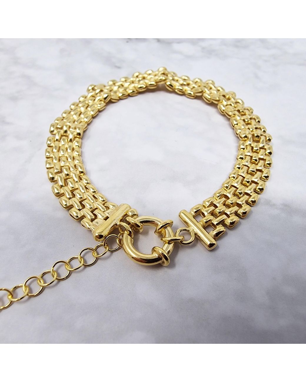 Sophelia Metallic Vermeil Luxury Woven Mesh Bracelet