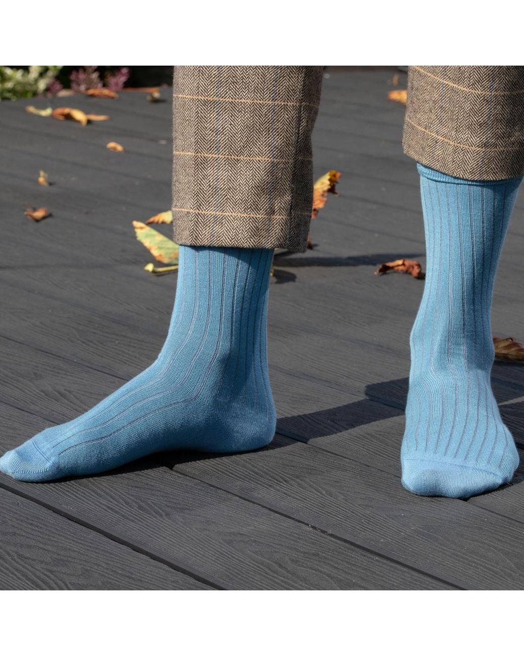 Peper Harow - Made in England Blue Three Pack Essential Socks for men