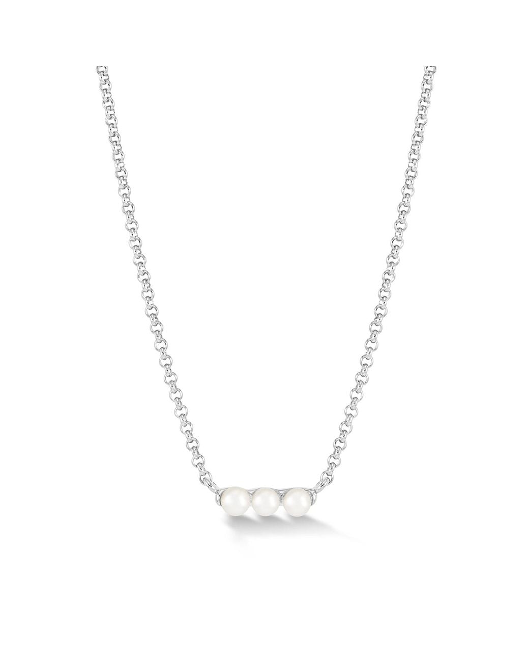 Dower & Hall Metallic Triple Luna Pearl Row Pendant