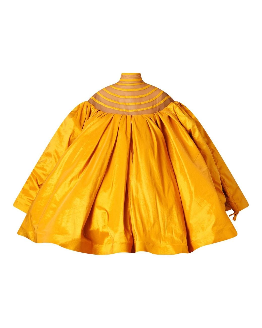 Chuks Collins Yellow Ndidi Silk Taffeta Gown With Balloon Sleeves