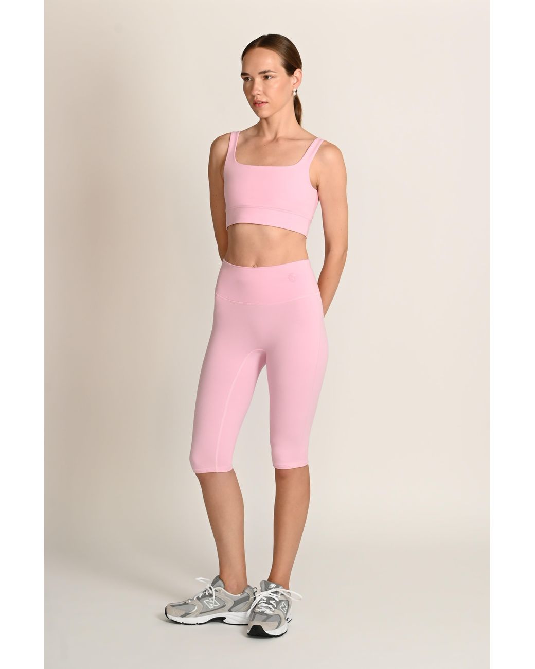 The Koozy Pink Daru High Waist Cropped Leggings