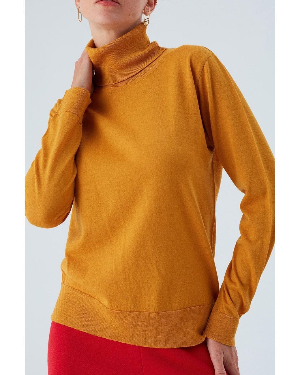 Peraluna Orange Valeria Fine Turtleneck Pullover