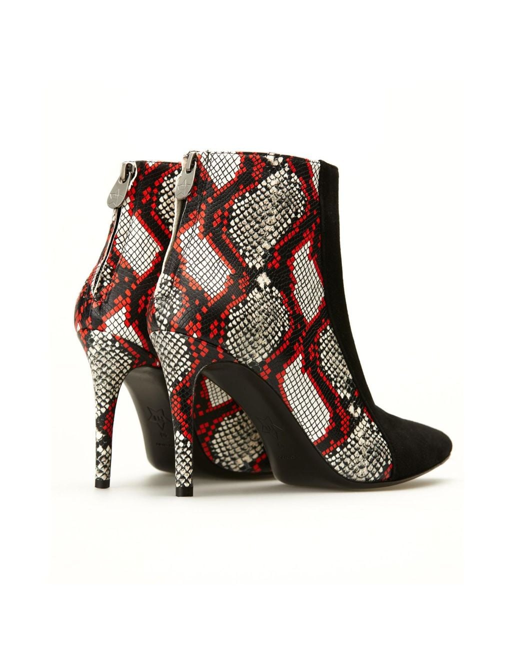 Rosamund Muir London Black Pietra Suede & Boa Snake Print Ankle Boots