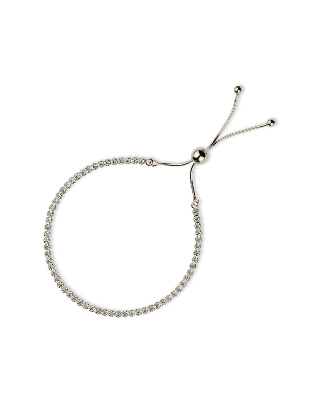 Spero London Metallic Sterling Fine Tennis Bracelet Adjustable Sliding Claps
