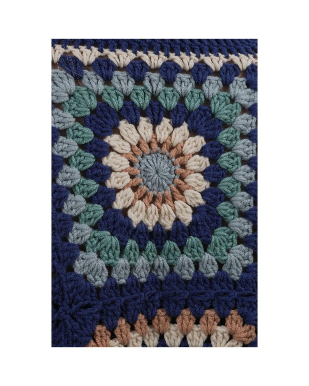 Ana Chic Blue Sunburst Handmade Crochet Cropped Cardigan