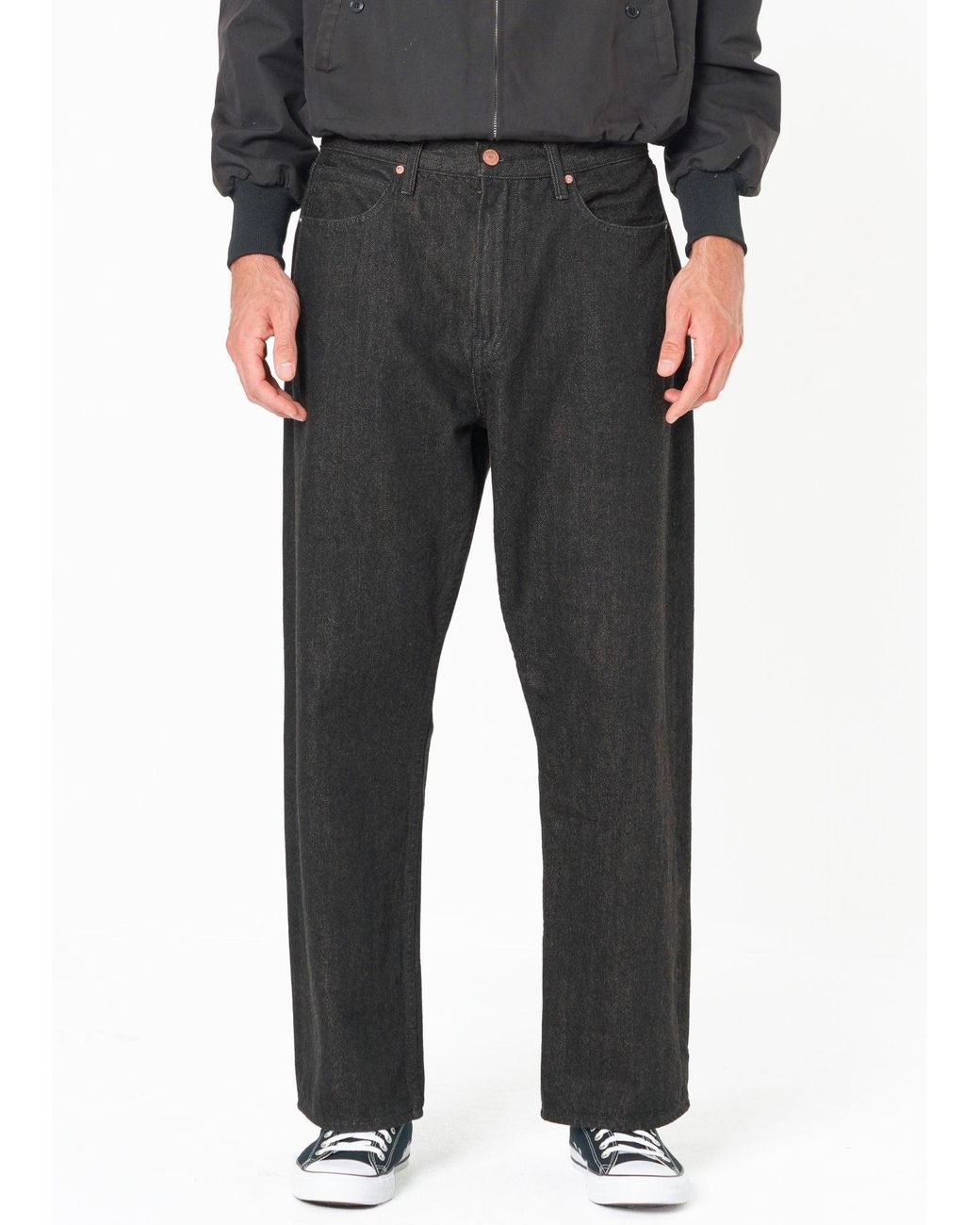 NOEND Gray Noend Straight Selvedge Jeans for men