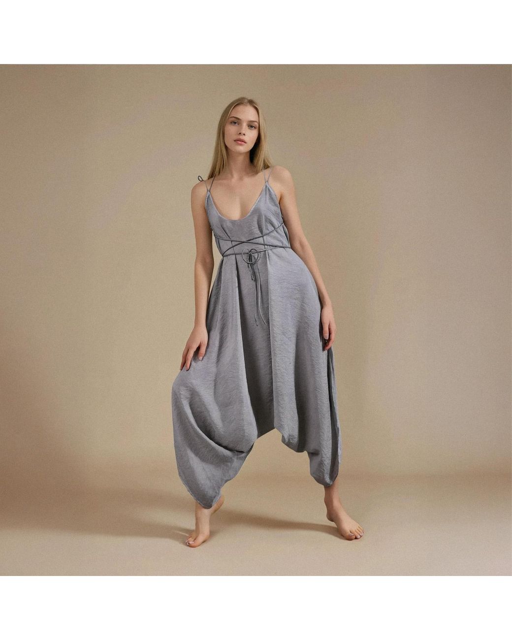 Zhenabia Gray Baris Jumpsuit