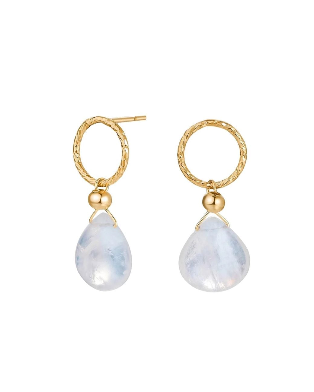 Katy Faye Metallic Neutrals Vida Moonstone Earrings