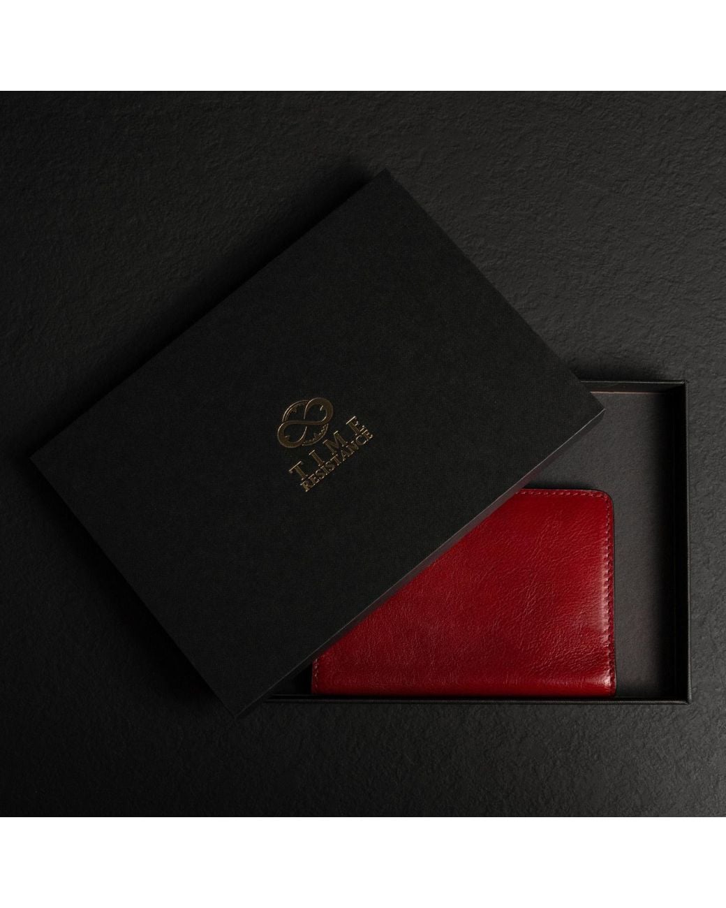 Time Resistance Red Small Leather Passport Holder For